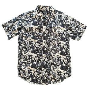 Ezekiel Small Gray Floral Short Sleeve Button‎ Down Men's Shirt